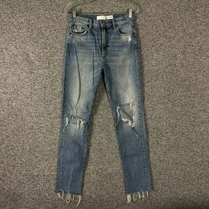 Boyish Jeans Women's Size 27 Light Wash High Rise Skinny Distressed Jeans